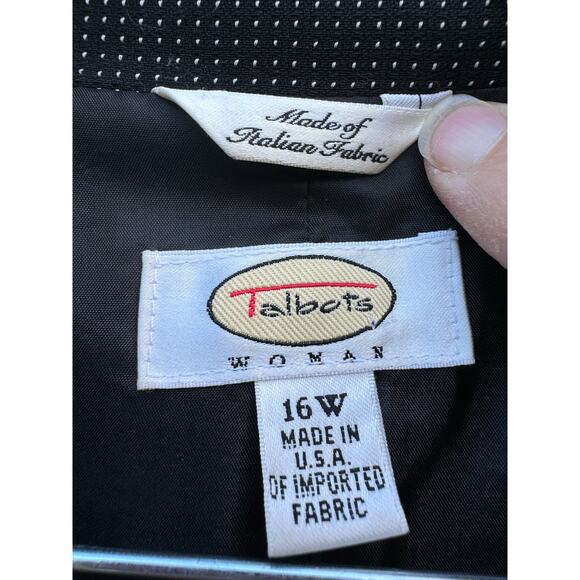 Vintage y2k blazer jacket 16W woman Black imported Italian wool blend Fabric USA - Picture 4 of 5